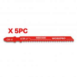 WORKPRO-WP404001-Cr-V-ใบเลื่อยจิ๊กซอสำหรับตัดไม้-T-Shank-100-มม-x-8-T-5-ชิ้น
